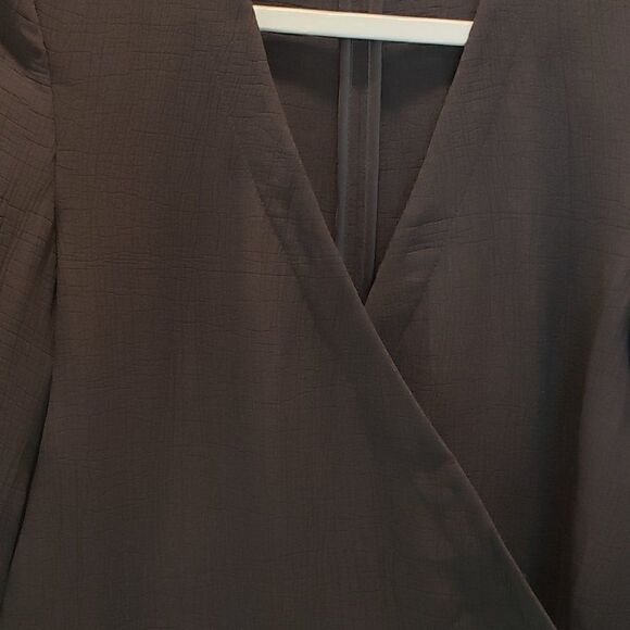 Eileen Fisher Silk Blend V-Neck Black Wrap Top Size PP/PTP - Picture 4 of 11